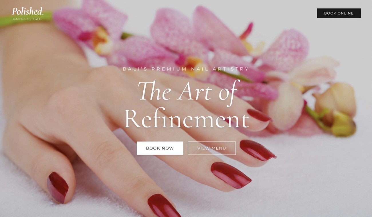 demo website nail studio beauty salon professional landing page