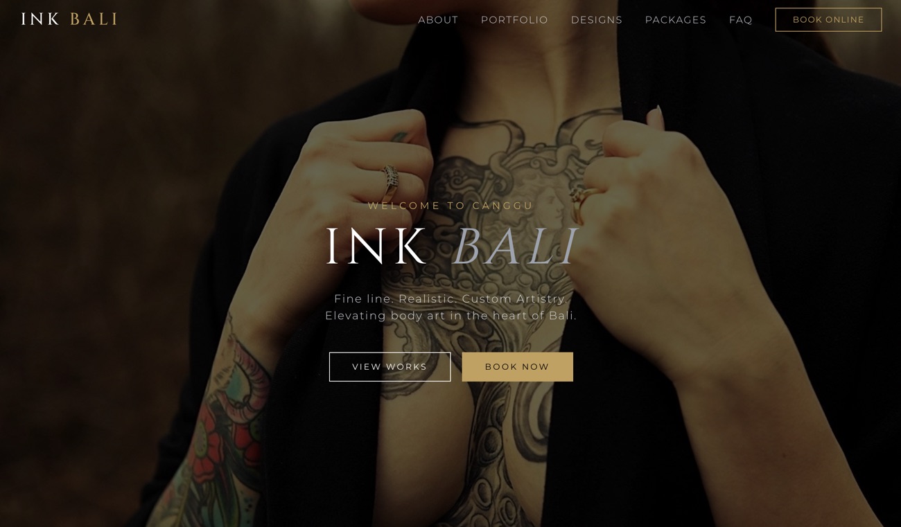 demo website tattoo studio artistic creative services landing page